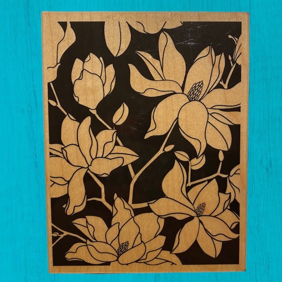 « Large Flower Pattern » Wood Mounted Rubber Stamp by Hero Arts - Picture 1 of 6